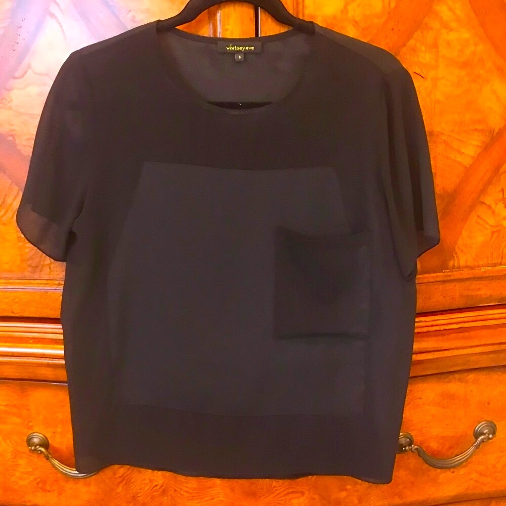 Whitney Eve Black Short Sleeve Blouse